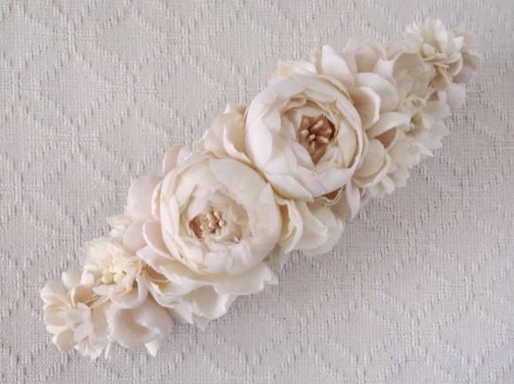 染め花のスリムバレッタ